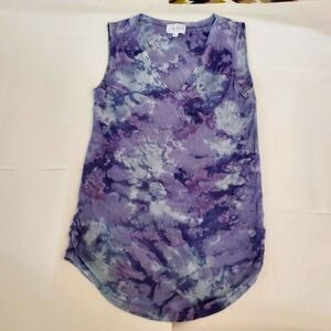 Tye Dye Purple blue hues sleeveless top